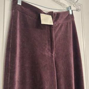 Ribbed Velvet Pants - Wide Leg